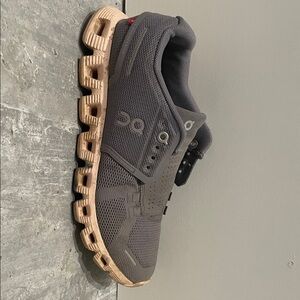On Running Women's Charcoal and Beige Athletic Shoes